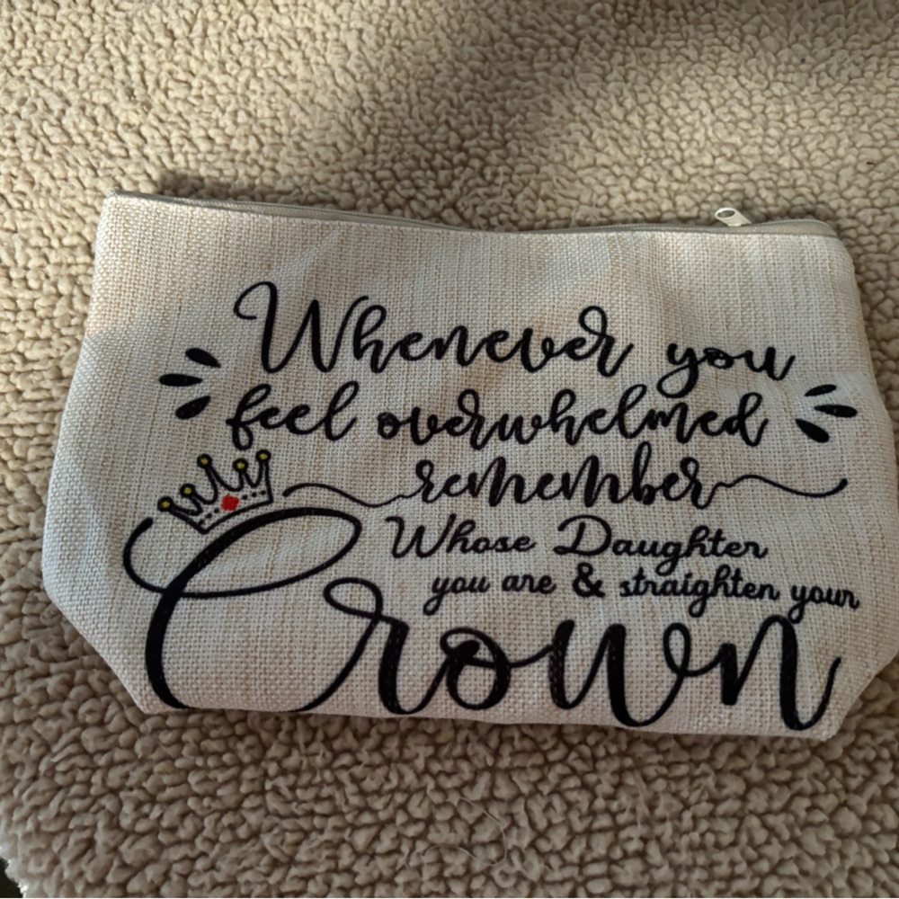 Cream Canvas Pouch with Inspirational Quote